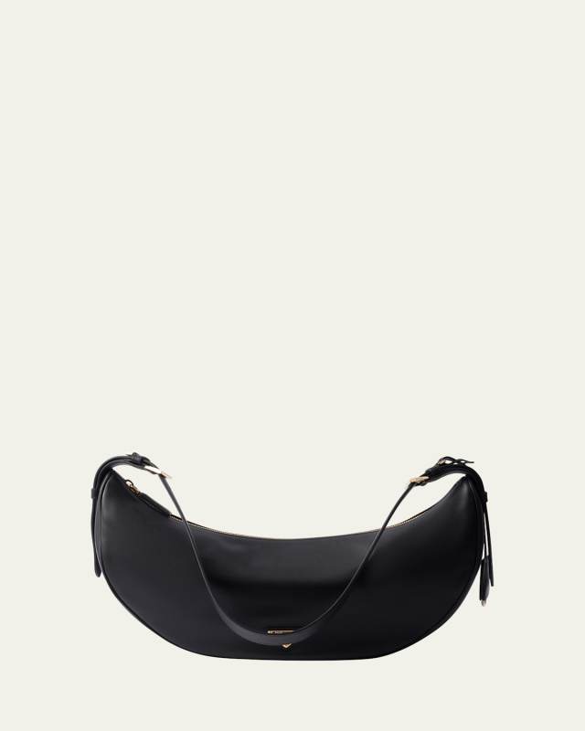 Crescent Soft Grain Leather Shoulder Bag
